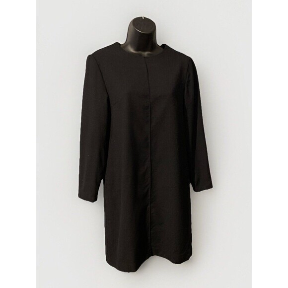 Talbots Women's Wool‎ Dress Size 8 Petite Black Fall Winter Long Sleeve - Picture 1 of 8